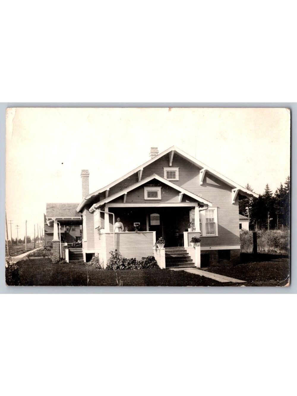1920s RPPC New House Corner 33rd & L St Meat Market Grandpa Rice Photo Postcard
